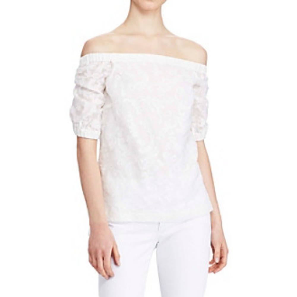 NWOT Lauren Ralph Lauren Iff the Shoulder Top